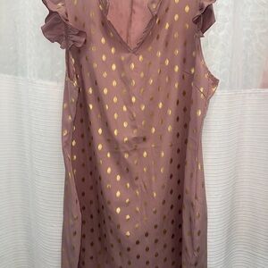 SHEIN Pink Dress with Gold Polka Dots